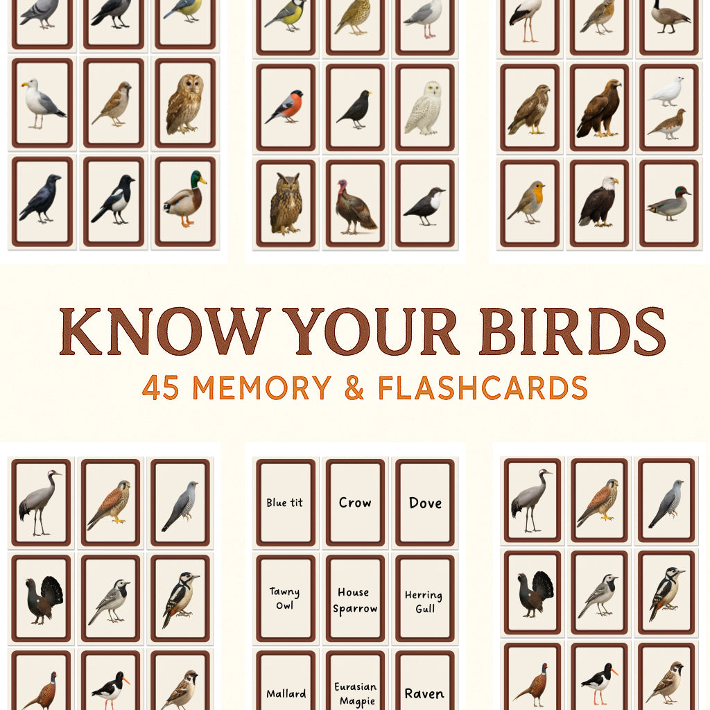 Know Your Birds - 45 Memory & Flashcards