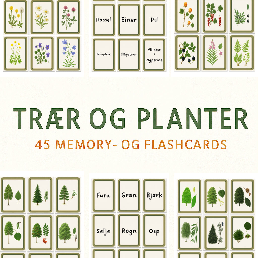 Trær & Planter - 45 Memory & Flashcards