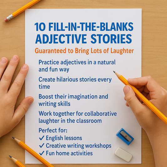 10 Fill in the Blanks Adjective Stories
