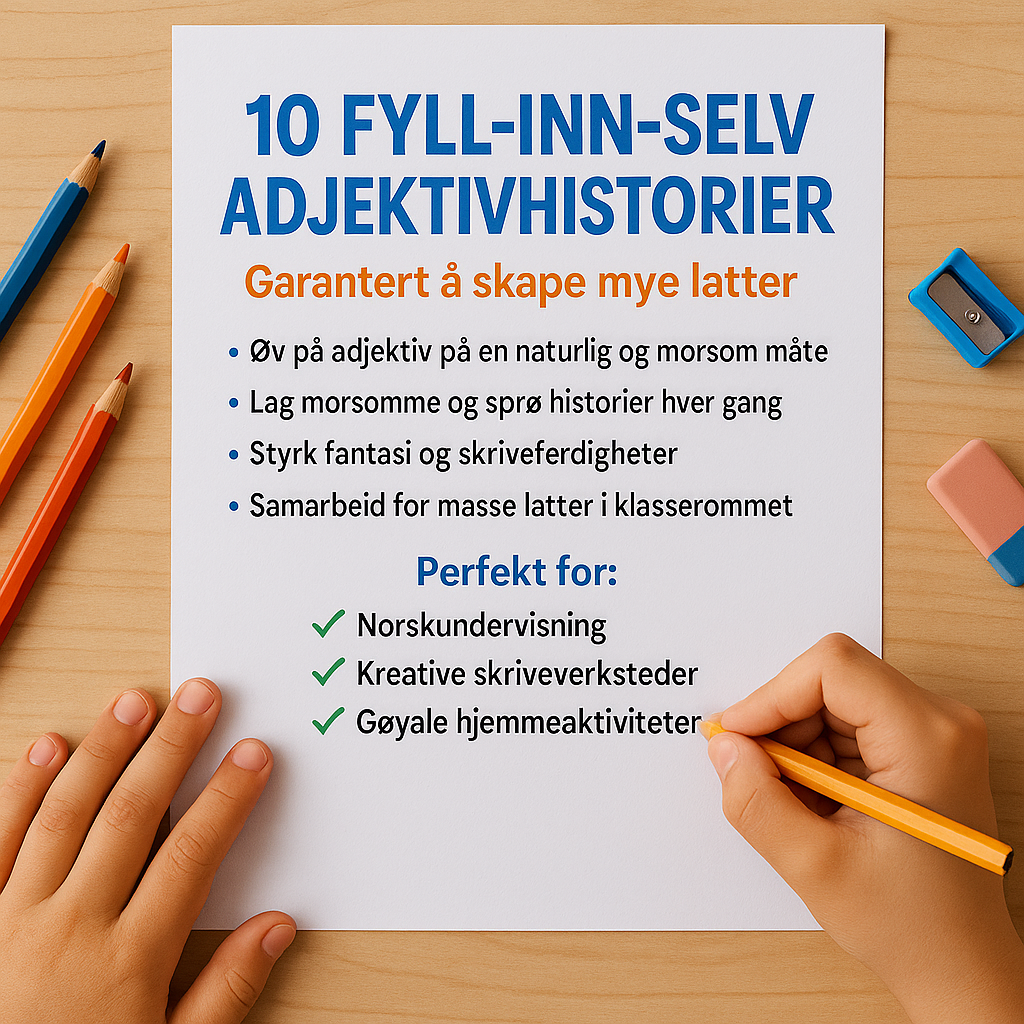 10 Fyll inn selv adjektivhistorier