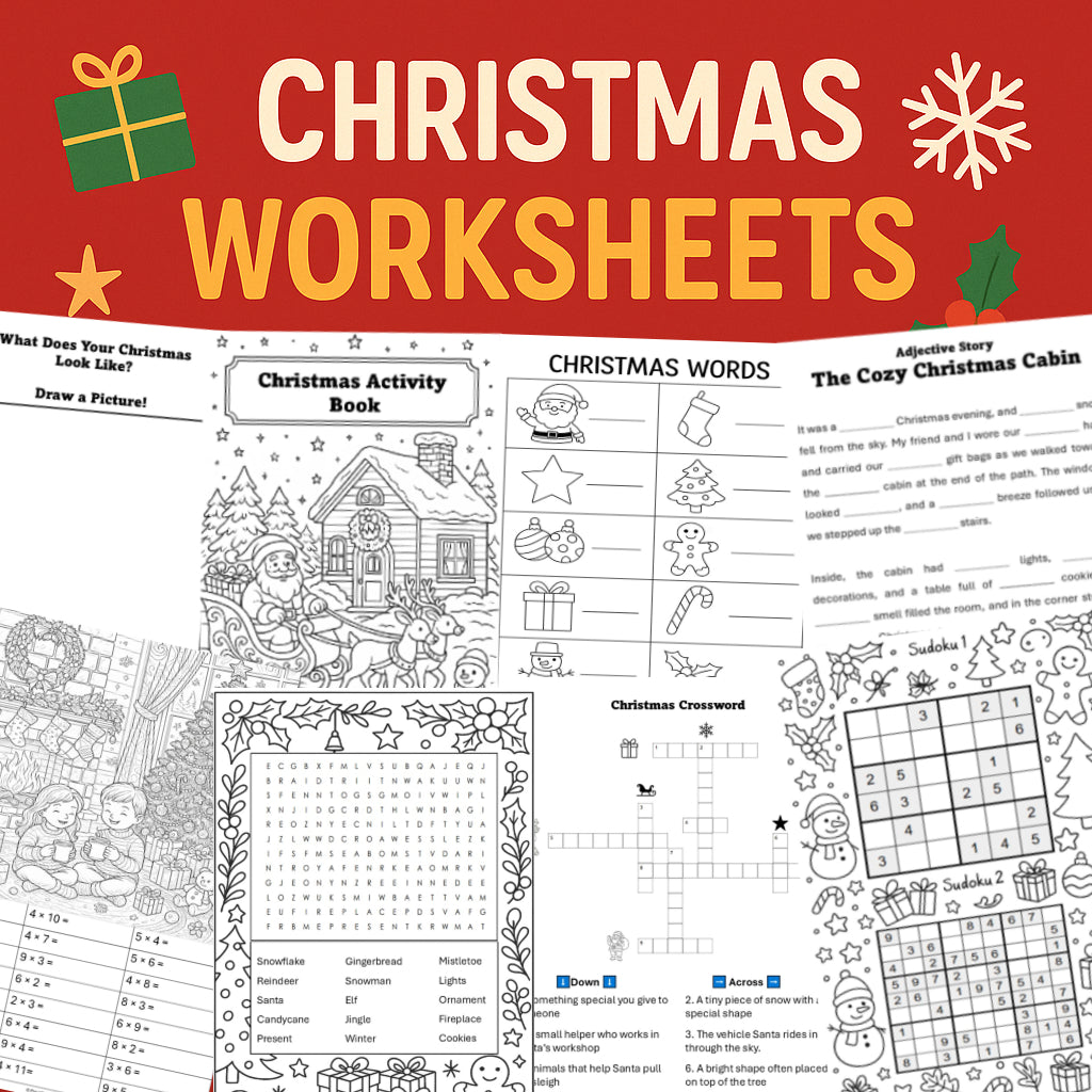Printable Christmas Worksheets - Fun Holiday Activities for Kids