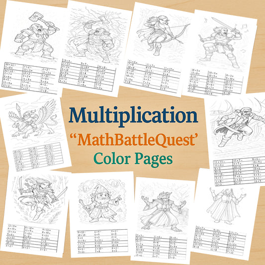 MathBattleQuest - Multiplication Color Pages