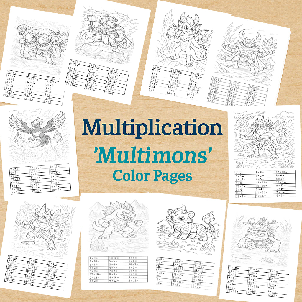 Multiplication "Multimon" Color Pages