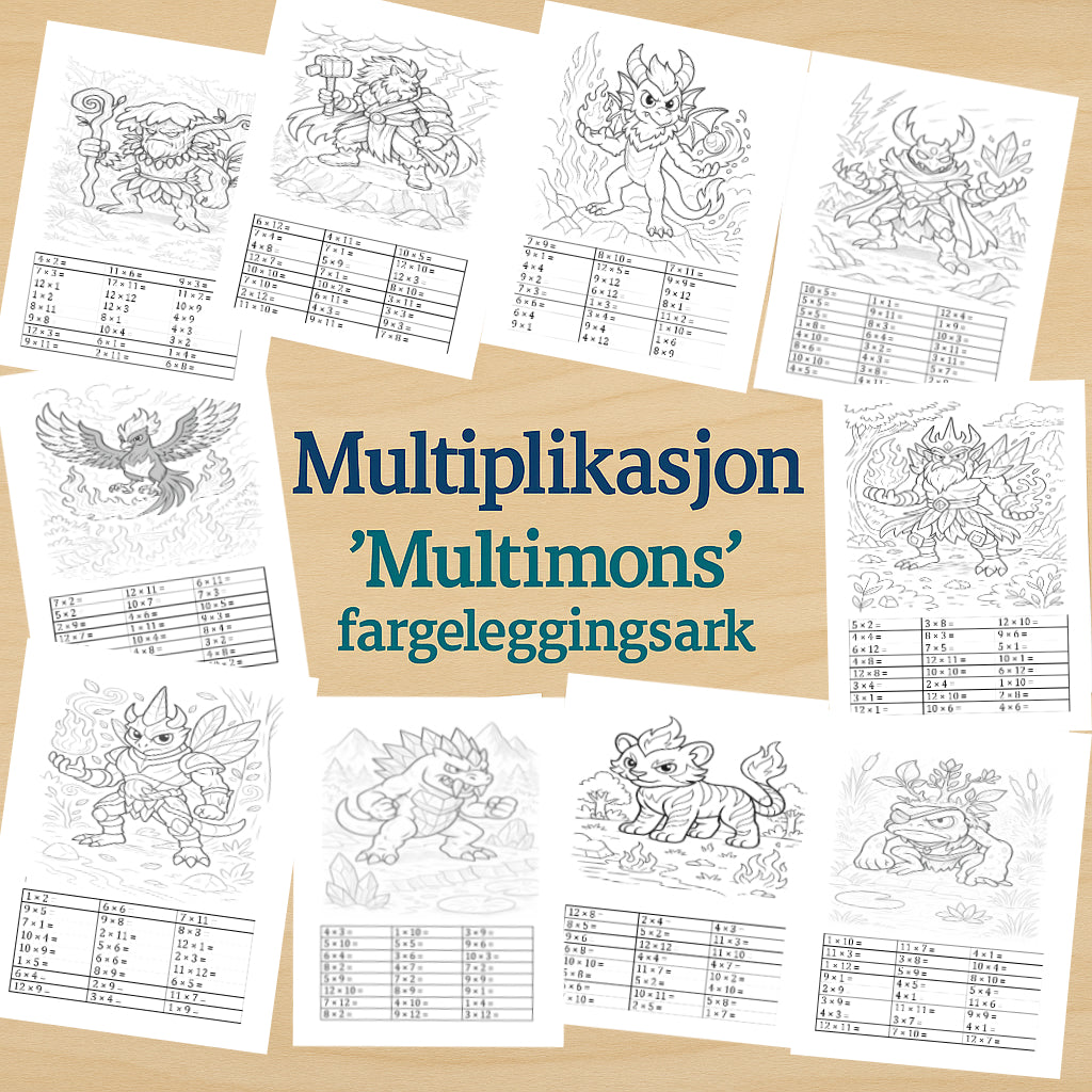 Multiplikasjons "Multimon" fargeleggingsark