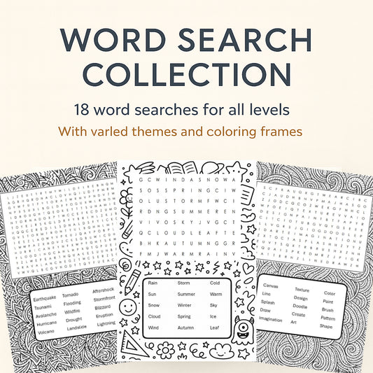 Word Search Collection – 18 Word Searches for All Levels