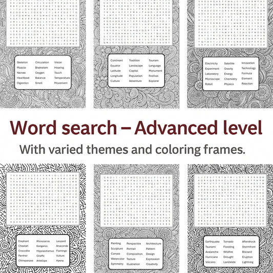 Printable Word Search – Advanced Level